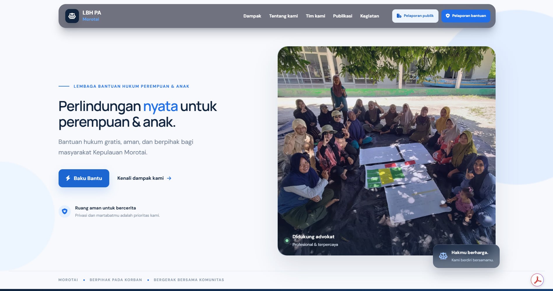 Pengembangan Website & Sistem Pelaporan Bantuan Hukum LBH PA Morotai